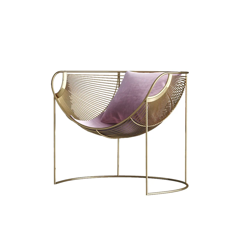 Luxury Single Chair with Backrest Minimalist Modern  Iron Art Balcony Leisure Lounge Chair