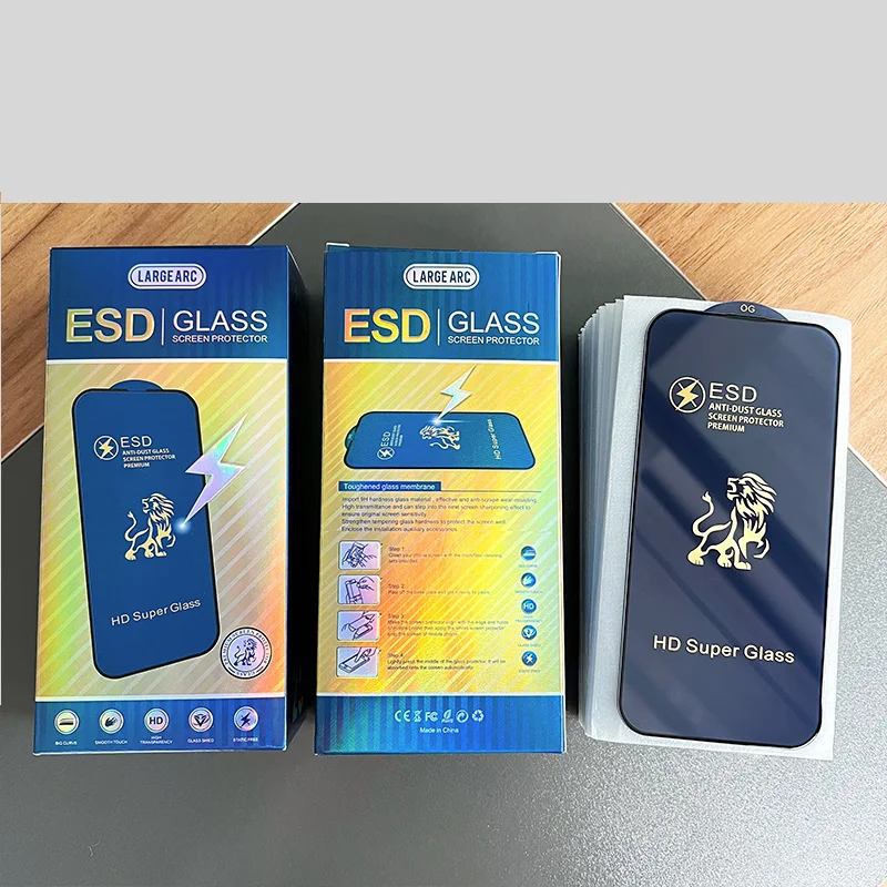 

50pcs ESD Tempered Glass Full Cover Screen Protector Film Explosion Guard For iPhone16 15 14 13 12 11 pro max 7 8 plus x xr max