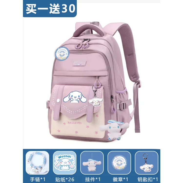 Sanrio Cinnamoroll Babycinnamoroll Bolsa de Escola de Grande Capacidade, Mochila de Grande Capacidade para Estudantes Masculinos e Femininos, Escola Secundária, Novo