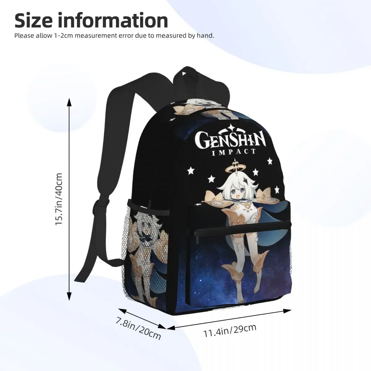 Genshin Impact Paimon  Student Backpack School Bag Hiking Travel Daypack for Boys Girls Fashion Bookbag Shoulder Bags