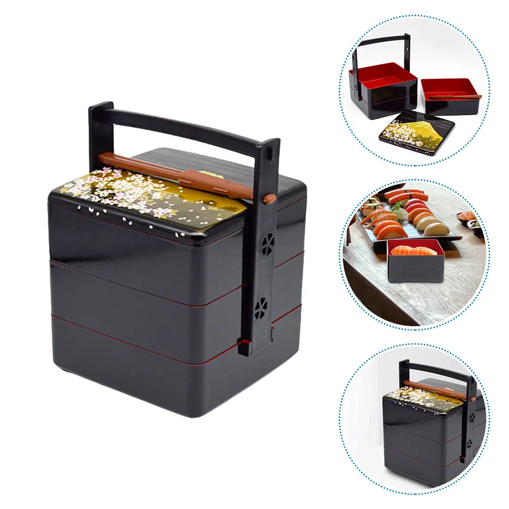 

1Set Sushi Box Exquisite Japanese Design Multi-Function Picnic Bento Container ABS Material Bento Box Lunch Containers