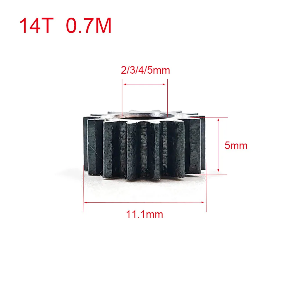 14z 0.7M Metal Gear OD11.2mm Hole 2/3/4/5mm Motor Parts 14 Teeth Carbon Steel Pinion 14T