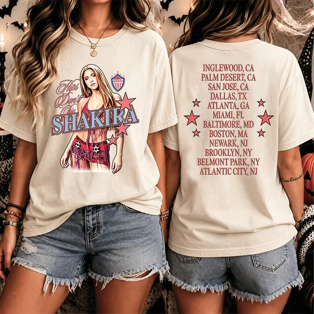Shakira LMYNL World Tour 2026 T-shirt Men Women Harajuku Shakira Merch Y2k Shirt Tops