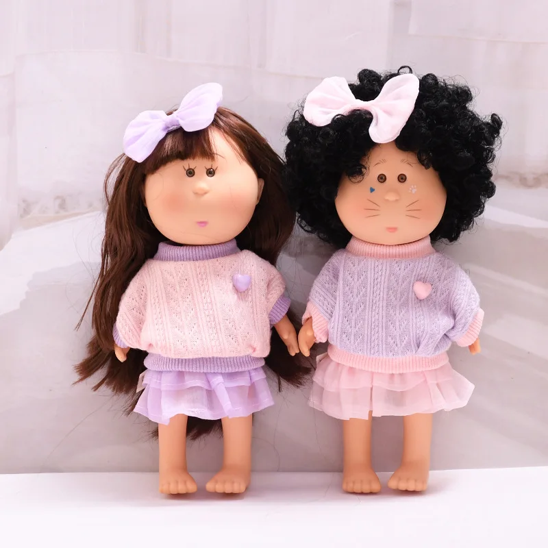 

24CM Spanish Mia Potato Doll Clothes Purple/Pink Heart Sweater Skirt Fashion Outfits Accessories Dress Up Costumes