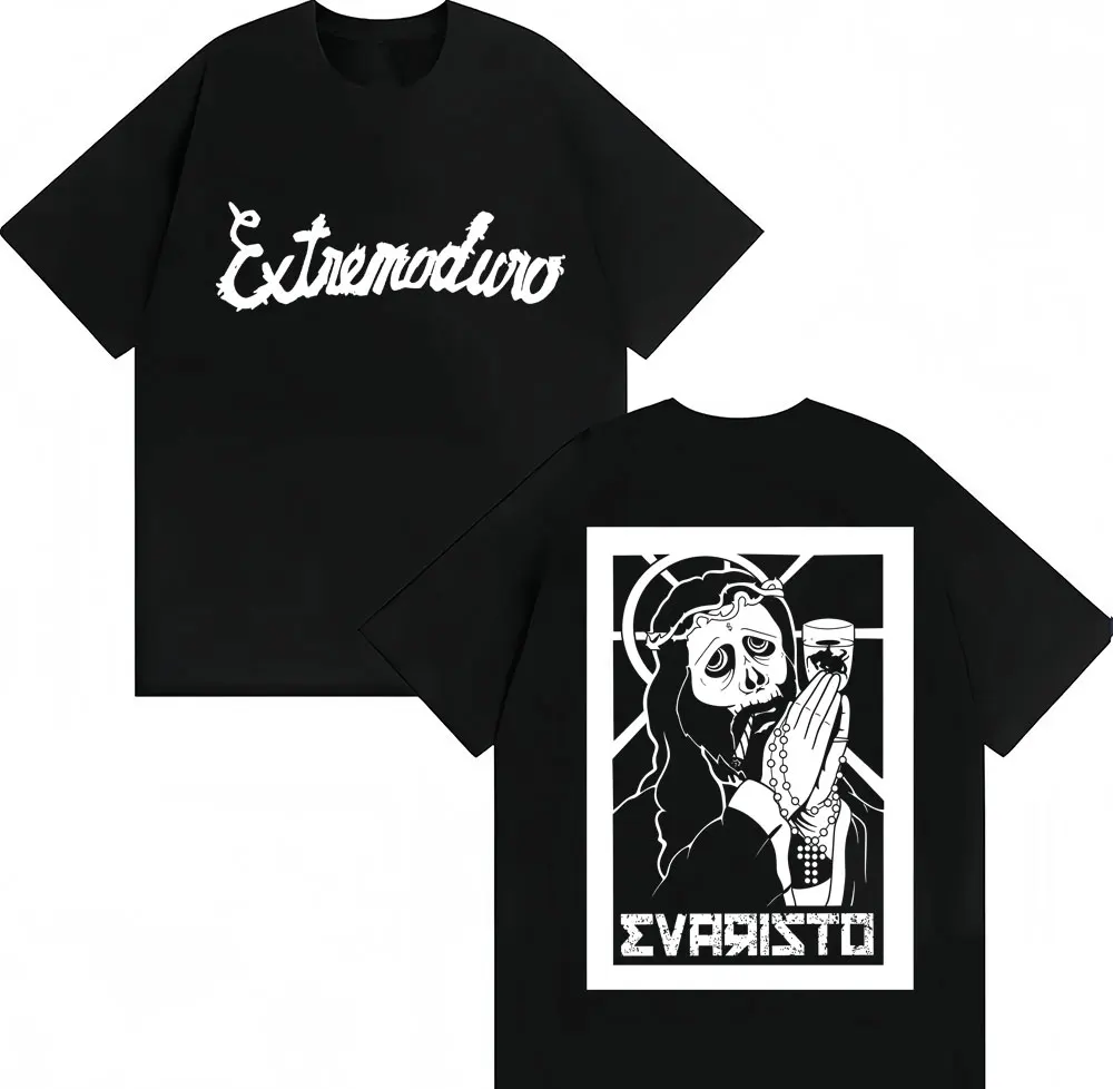 

Футболки с графическим принтом Rock Band EXTREMODURO Evaristo, модные готические футболки с короткими рукавами для мужчин и женщин, хлопковая повседневная футболка большого размера, уличная одежда