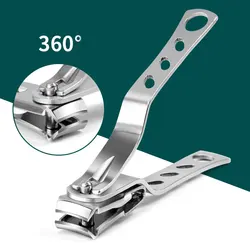 360° Rotating Nail Clippers Stainless Steel Fingernail Cutter Manicure Tools Portable Household Nail Trimmer Toenail Clipper 1pc