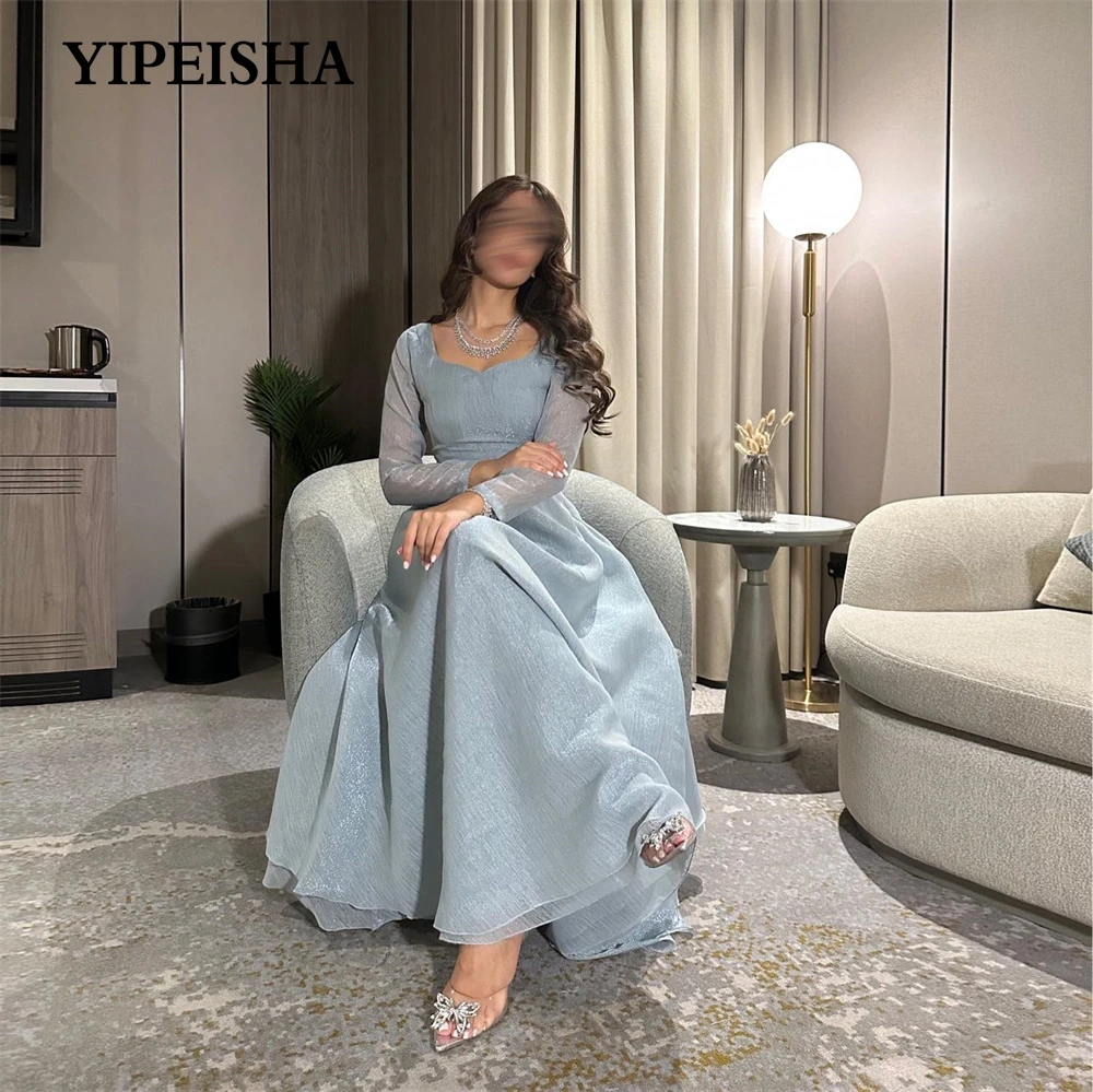 Customized Evening Dresses Long Sleeve A-line Illusion Vintage Prom Gown Exquisite Sweetheart Neck Formal Party Dress فساتين ال