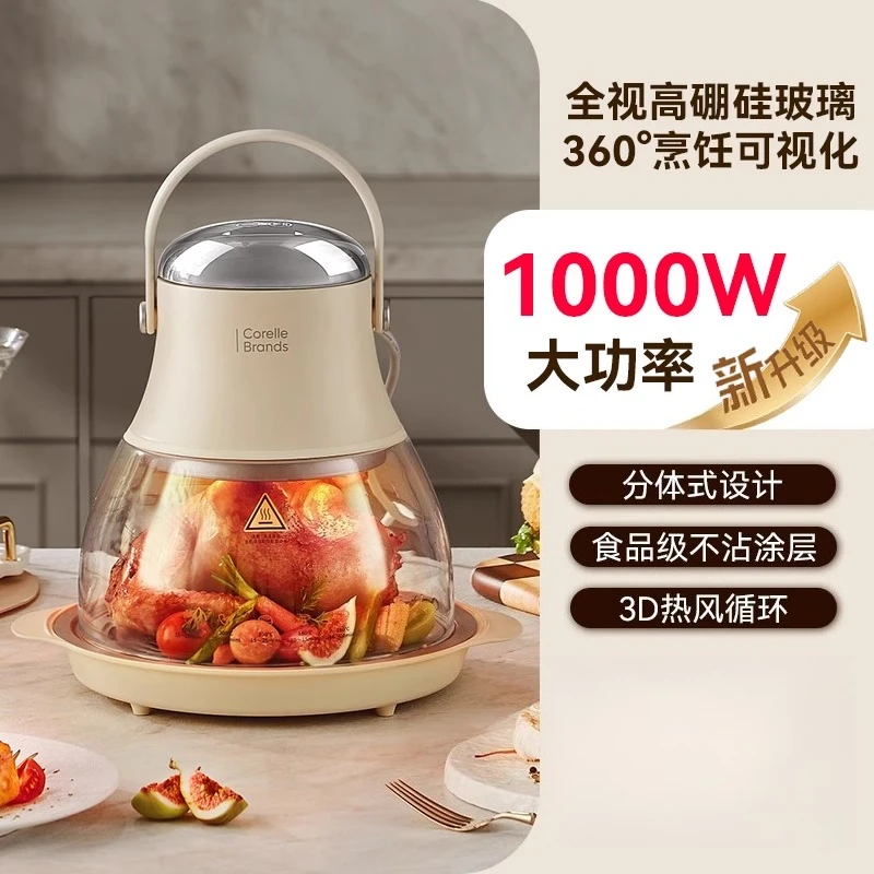 

220 В фритюрница, стеклянная визуальная лампочка 4 л, машина для приготовления гурманов, многофункциональная разделенная бытовая фритюрница