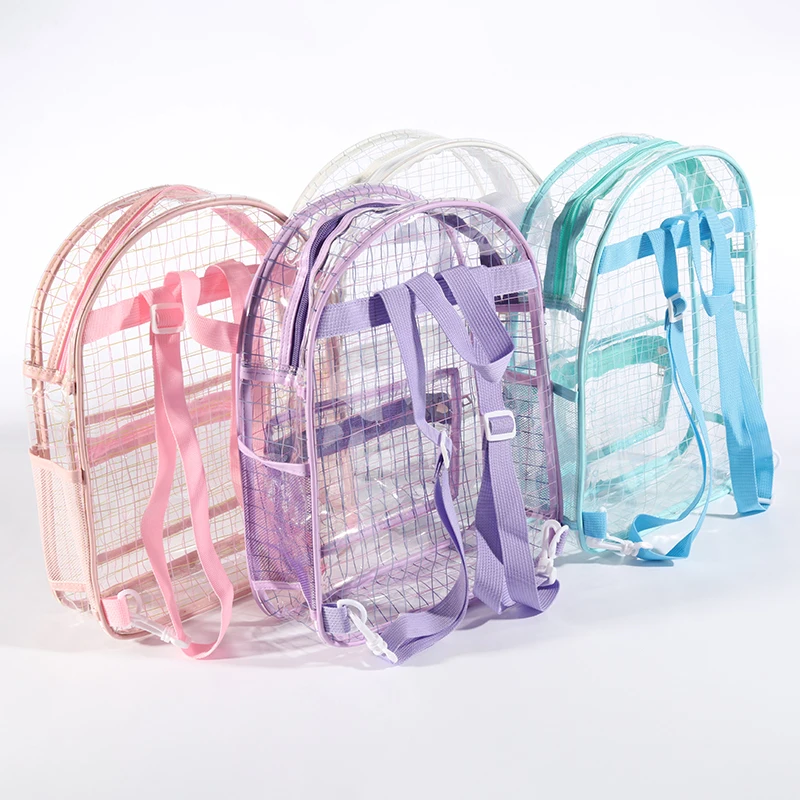 Transparent PVC Student Durable Lightweight Backpacks Used for Learning, Travel and Outdoor Activities