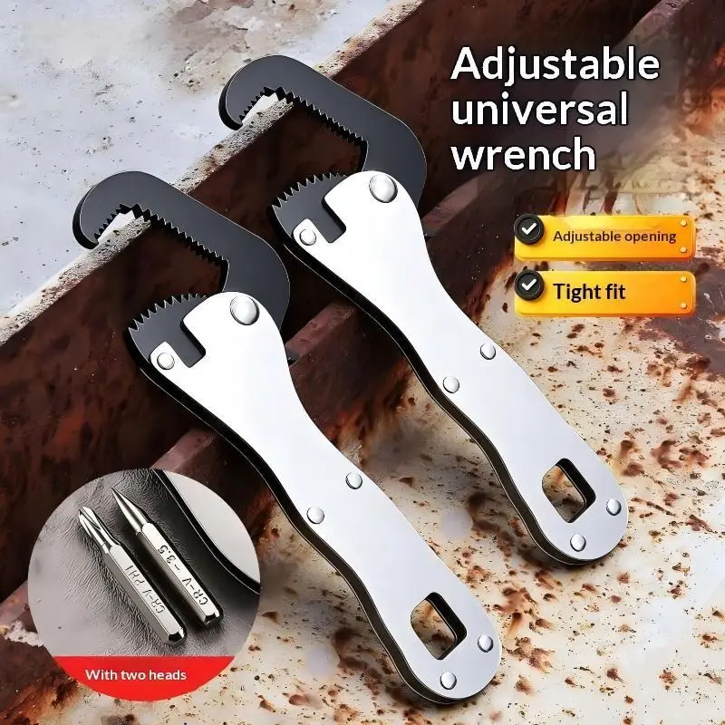 Stubby Wrench 2 In 1 Adjustable Mini Spanner For Tight Spaces DIY Home Plumbing Pipe Vise Motorcycle Repair Hand Tool