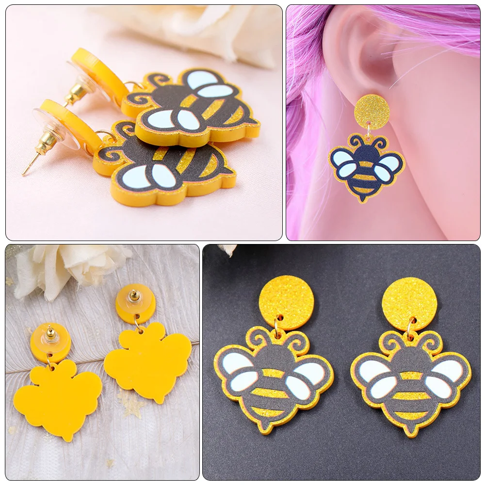 2Pairs عيد الفصح النحل الأقراط الاكريليك استرخى انخفاض الأقراط لطيف مجوهرات للنساء حزب هدية مشرق الملونة
