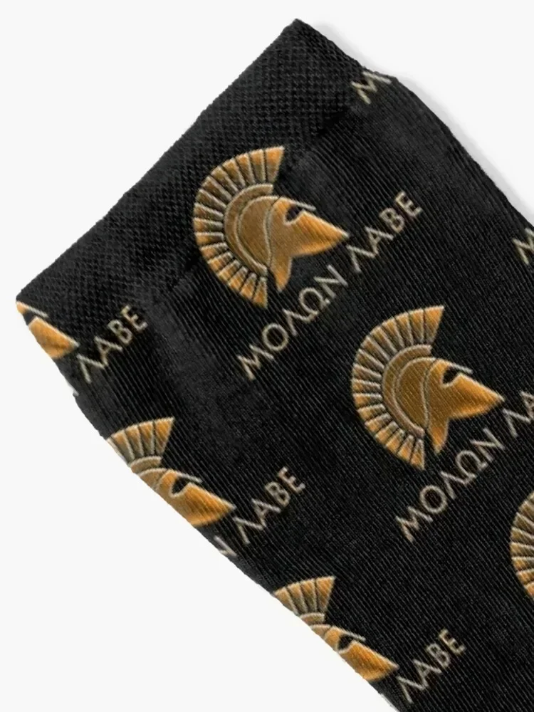 Molon lave-Spartan warrior-lithos font Socks Rugby golf hockey Thermal man winter Socks Male Women's