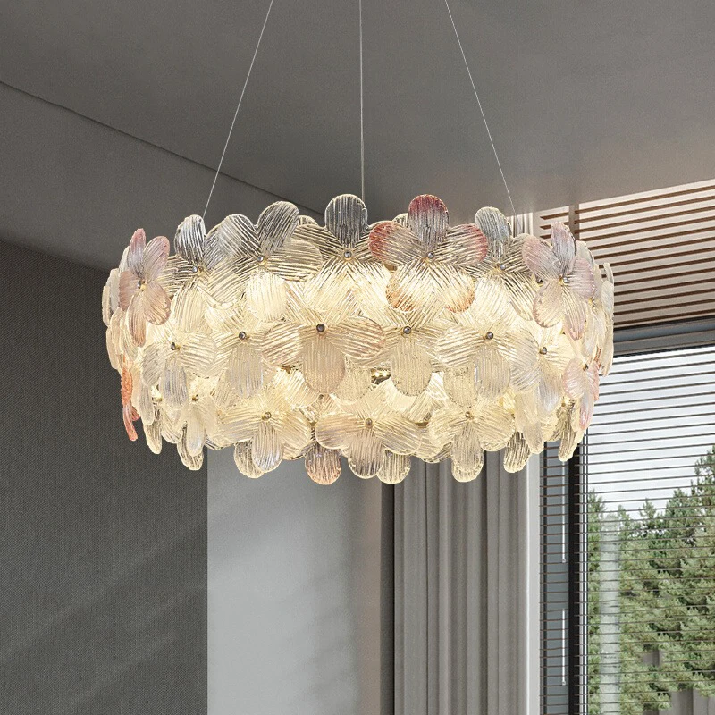 

BOSSEN Scandinavian LED Cinquefoil Flower Chandelier for Home Decoration for Living Room, Dining Room, Hotel ...