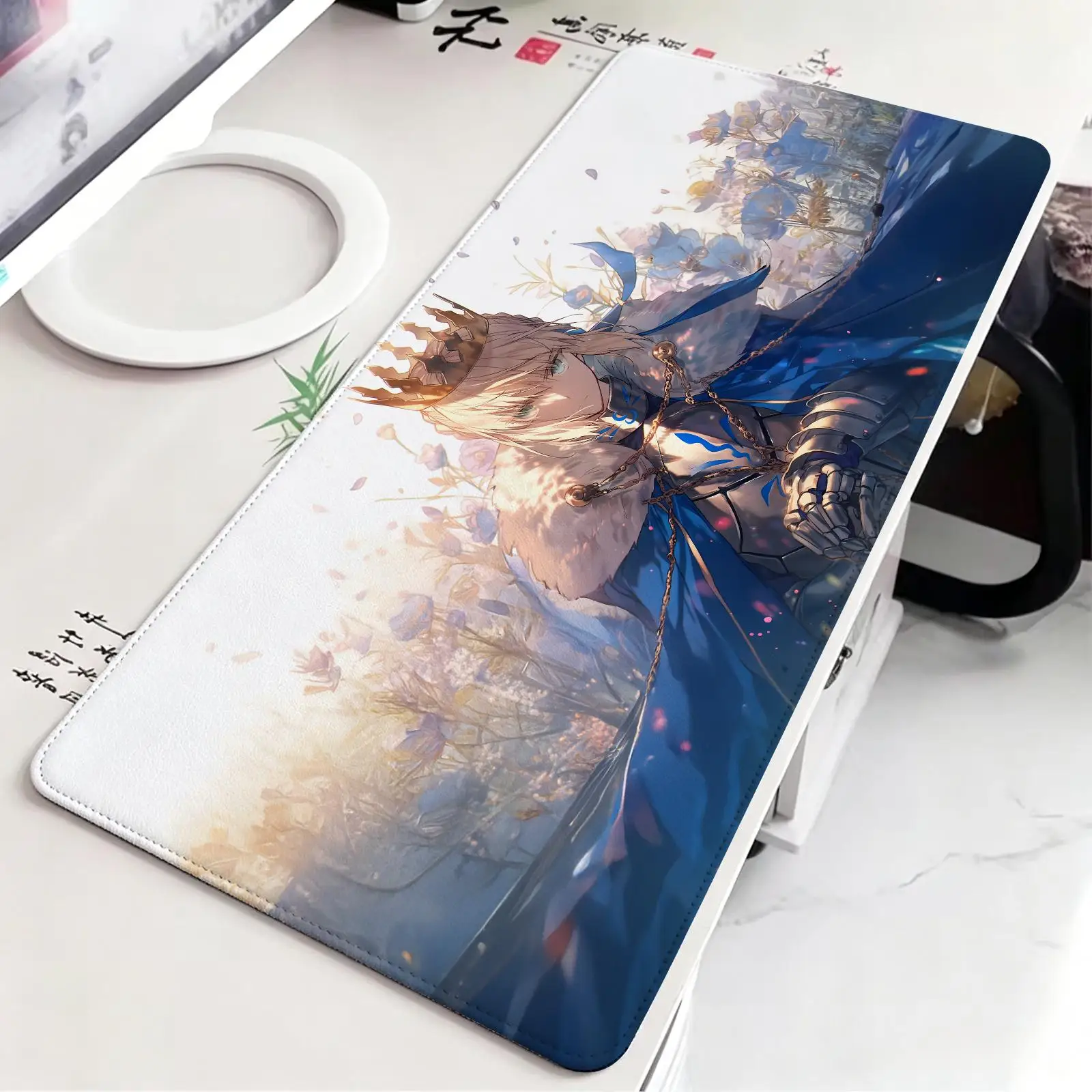 Mouse Pad Esports gaming mouse pad, stitched edge computer desk mat,anime style desktop mouse mat FateZero Saber