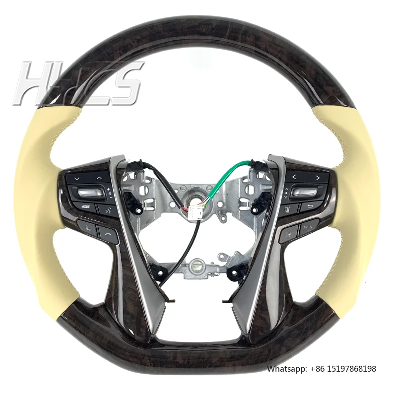 Wood Steering Wheel for Toyota Camry Avalon Land Cruiser Land Cruiser LC200 FJ200 2008-2021 Prado 2003-2021 LC100 LC79