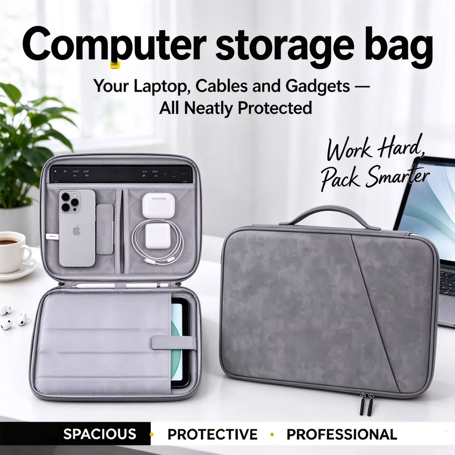 Large capacity Travel Portable Handheld Inner Bag Tablet Storage Bag IPad Tablet Bag for Office Use Storage Protective Case