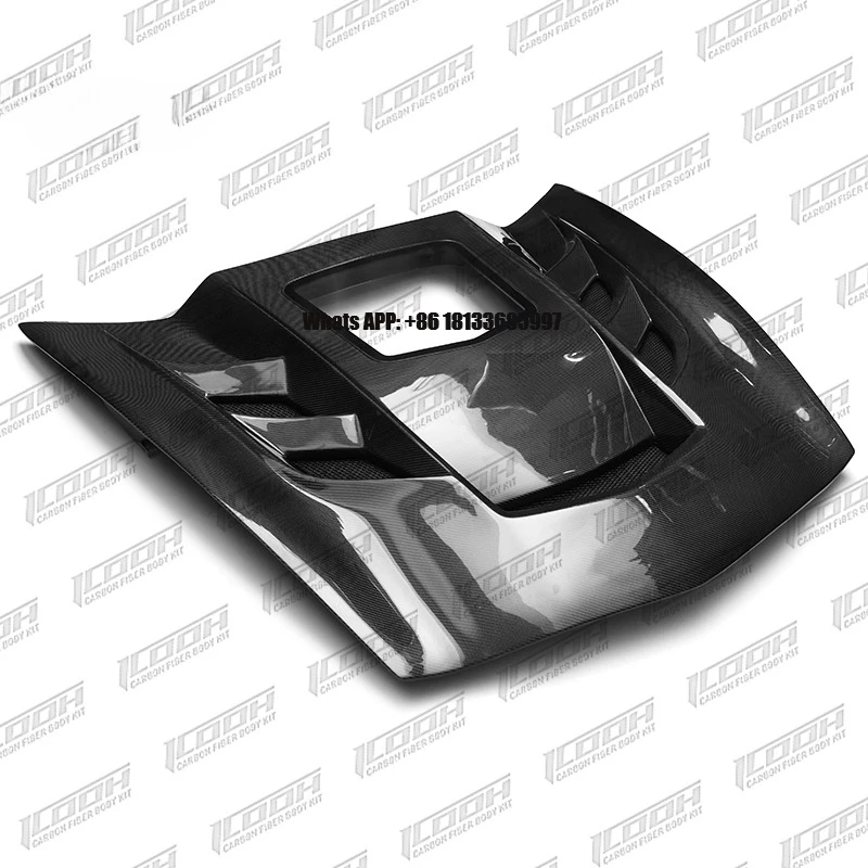 

ICOOH Racing Clear Style Carbon Fiber Fibre Body Kit Front Engine Hood Bonnet for Chevrolet Chevy Corvette C7