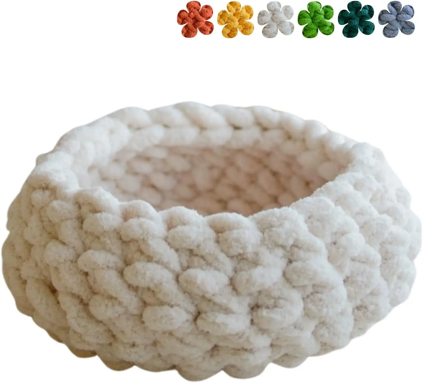 

Self Warming Cat Bed - Handwoven Washable Round Cave House for Indoor Kittens, Large
