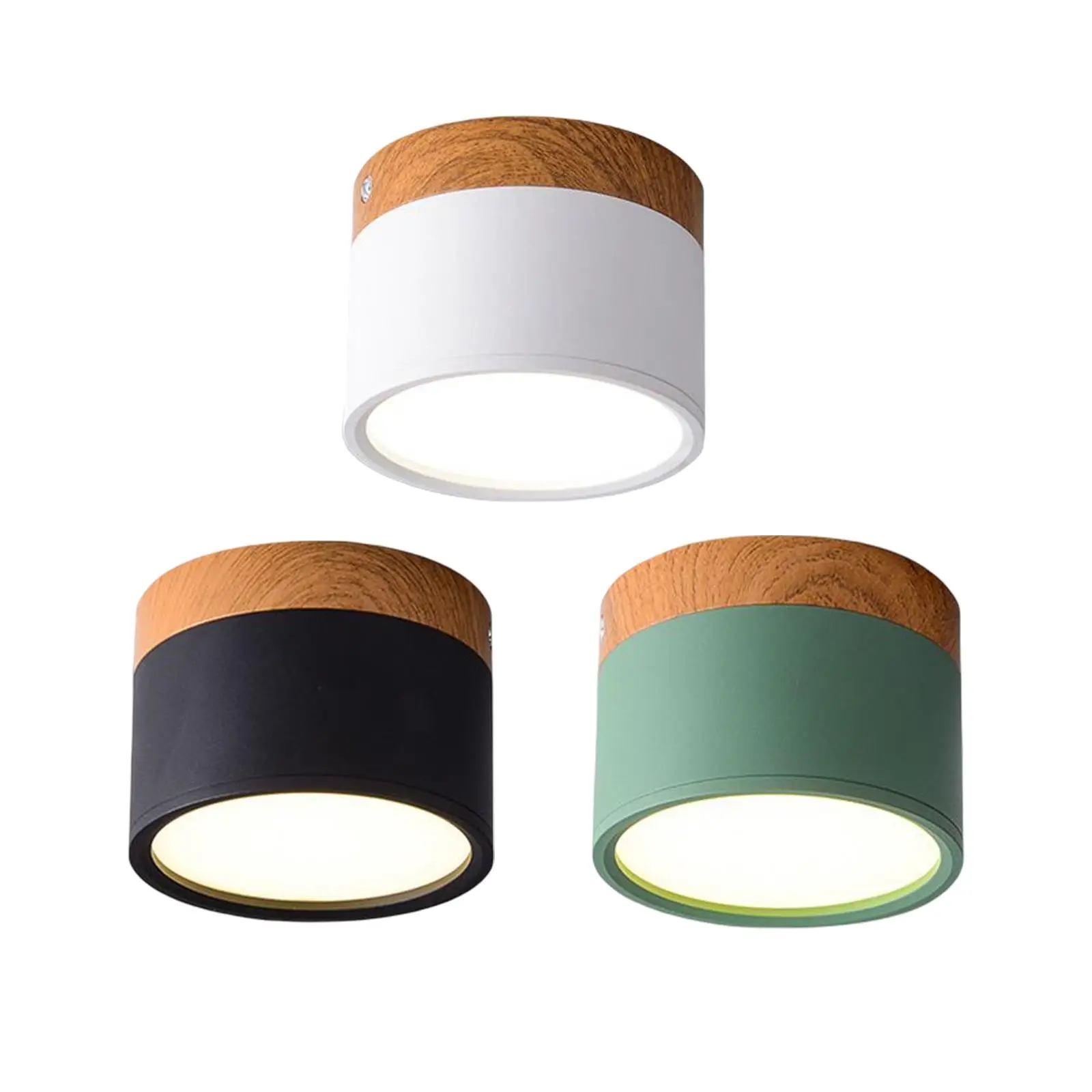 LED Down Light 12W Macaroon Aluminum Ceiling Nordic Wood Grain Spotlight Indoor Lobby Living Room Bedroom
