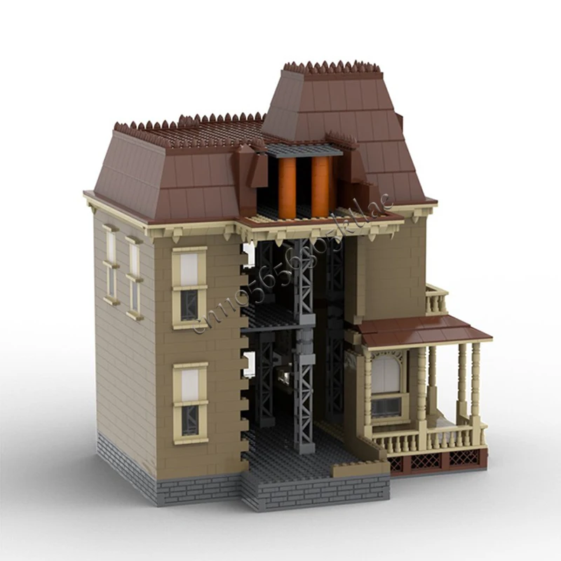 Nowy 2186 Elementowy MOC Średniowieczny Psycho Dom Modularny Model Klocki Konstrukcyjne Zabawki Edukacyjne DIY dla Dzieci Prezent na Urodziny