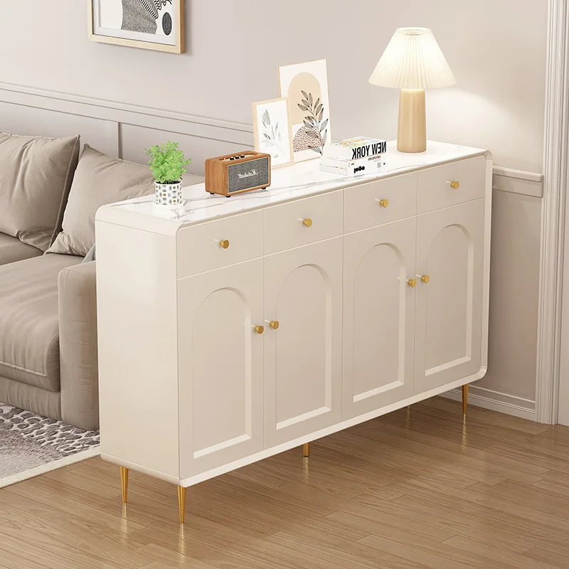 Zapatero estilo crema, almacenamiento de gran capacidad en la puerta del hogar, mueble de entrada integrado, cabina de vestíbulo moderna y sencilla