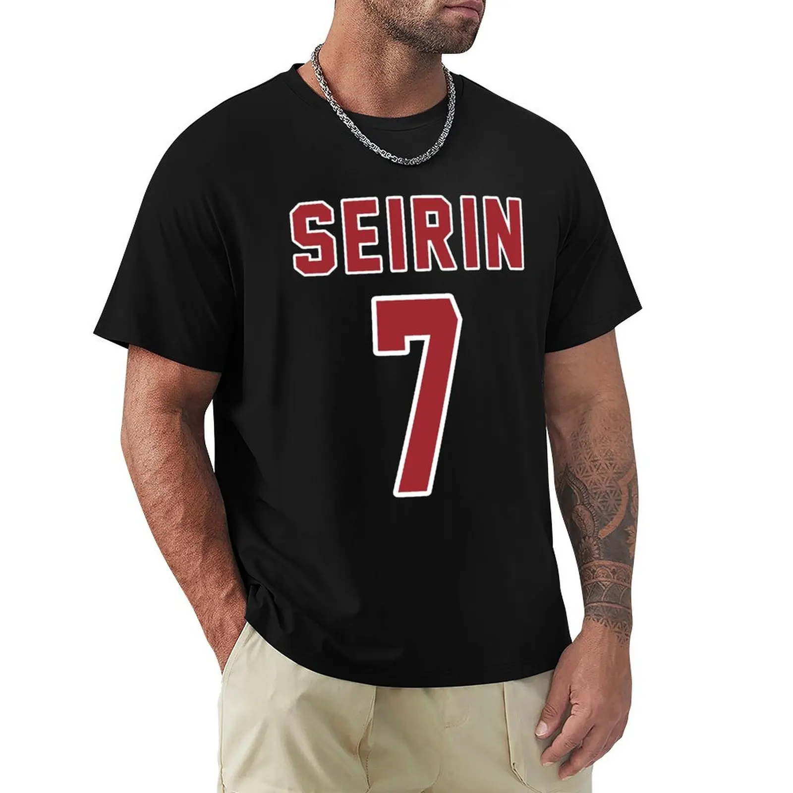 SEIRIN 7 Teppei Kiyoshi (Away) T-shirt blacks kawaii clothes vintage clothes Men's t-shirt