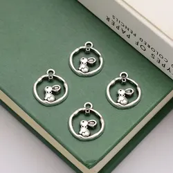 50pcs/lot--16x14mm Easter Charms Cute Rabbit Bunny Pendants For Diy Jewelry Making Findings Supplies Wholesale Bulk Hqd
