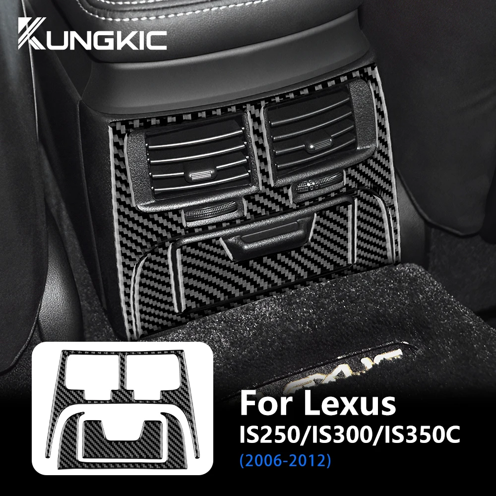 

Наклейка из углеродного волокна для Lexus IS IS250 300 350C 2006-2012, Автомобильная крышка для вентиляционного отверстия заднего кондиционера, аксессуары для отделки