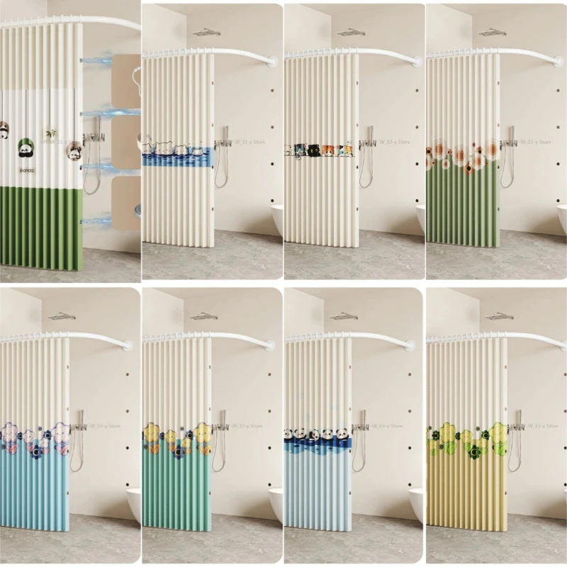 

Складной U-образный душевой занавес-перегородка для ванной комнаты, водонепроницаемый, для разделения сухой и влажной зон