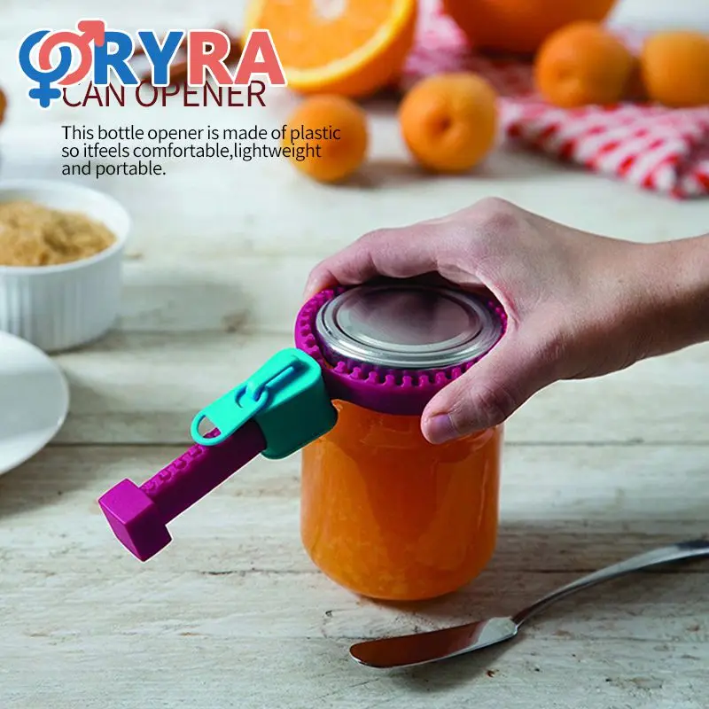 Canned Food Opener Convenient Versatile Efficient Trendy Practical Sought-after Silicone Grip Opener Kitchen Tool Ergonomic