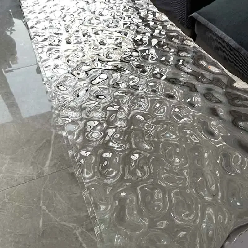 Mesa de centro acrílica con ondulación de agua para sala de estar, muebles nórdicos, mesa lateral de lujo, mesa de té transparente, escritorios de almacenamiento creativos