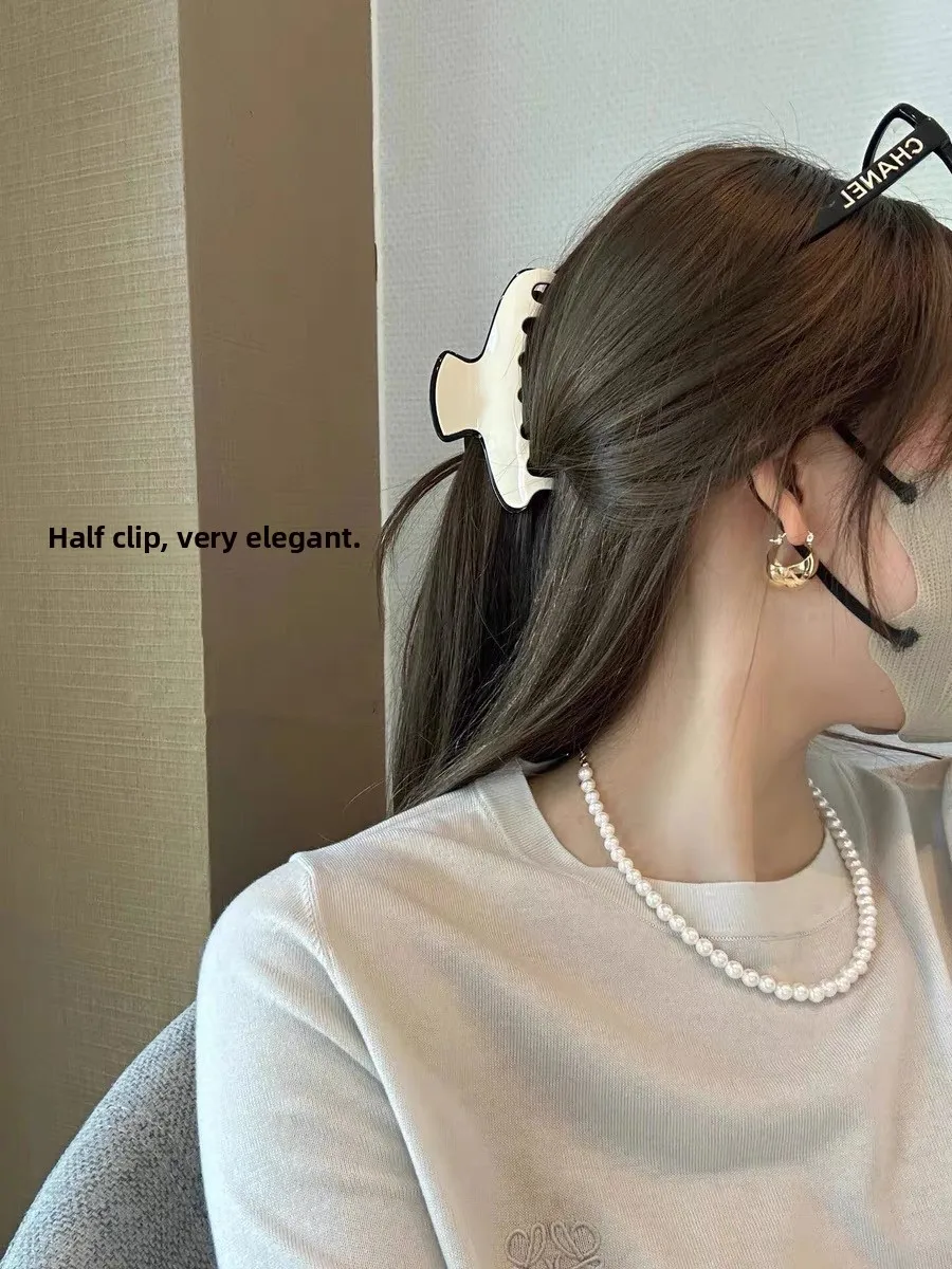 

Faionable Winter ark Hair Clip Women's Acetate Ba of Head Hair Clip Sli Accory for Long And Curly Hair