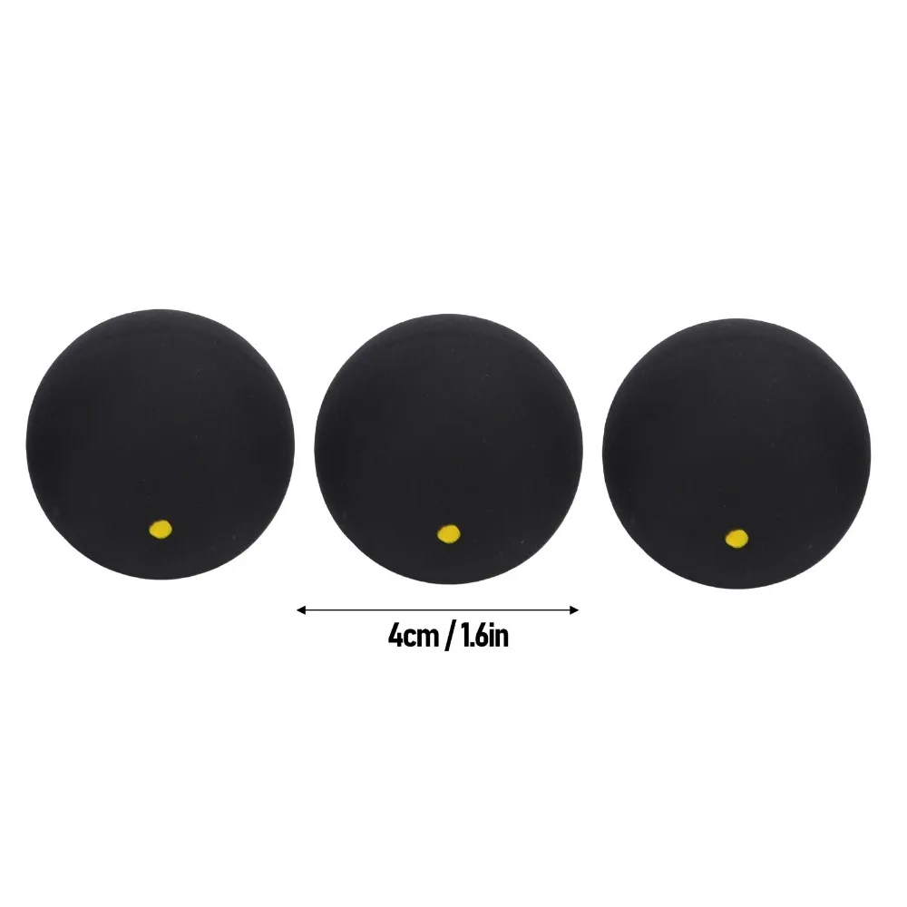 3PCS Slow Speed Squash Ball Set Low Bounce Rubber Single Dot Squash Ball Stable Yellow Dot Squash Ball Combo Set Club Training