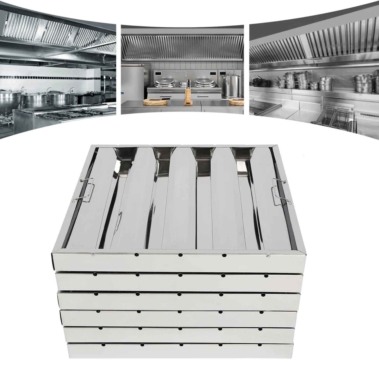 Range Hood Filter, Stainless Steel, Efficient Grease Drainage, Easy to Clean, Perfect for Heavy Cooking