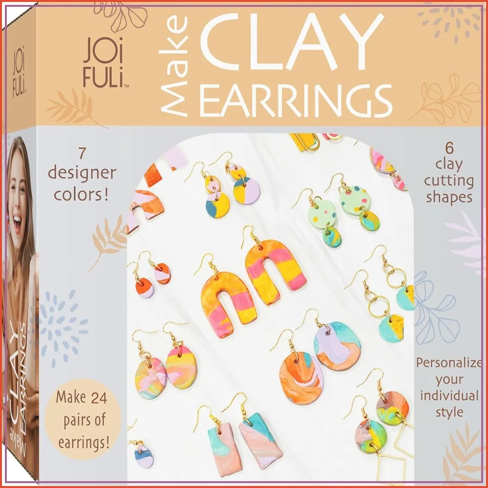 

132 Pc DIY Polymer Clay Earring Craft Set for Teens Ages 12+ Aesthetic Jewelry Making Kit