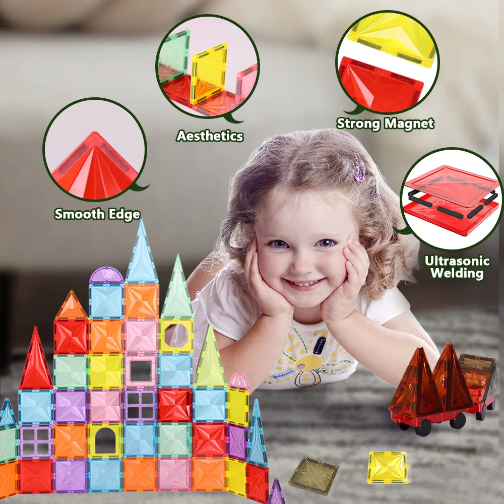 Farbfenster Magnetplatte Baustein Starker Magnet Baustein Puzzle Magnetisches Spielzeug Bohroberfläche Magnetischer Aufkleber