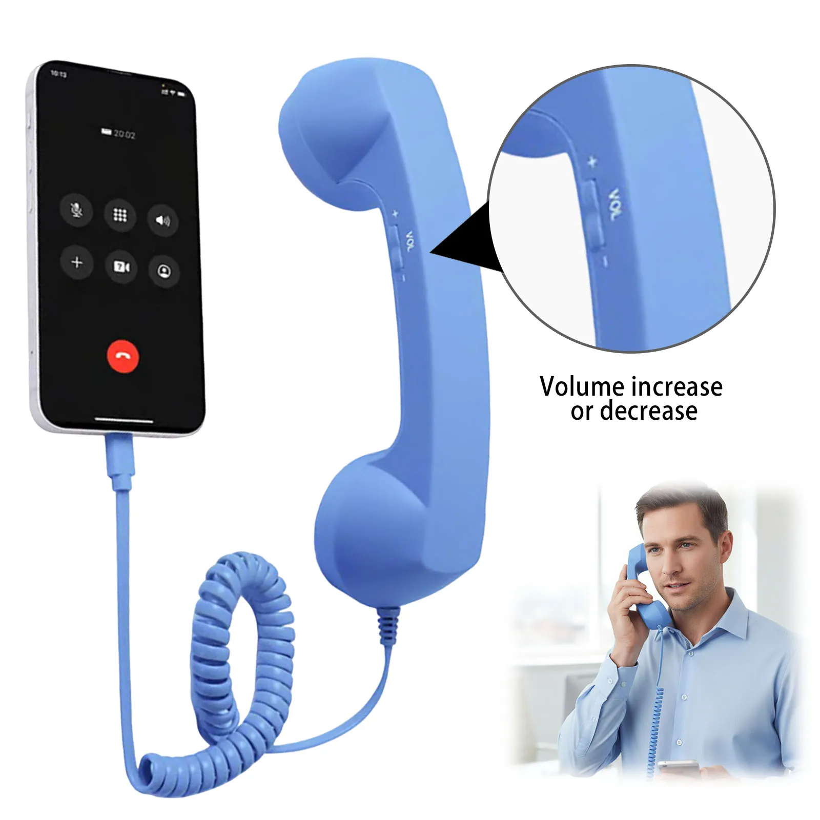 

Ретро телефонная трубка Type-C, стационарная ручка, приемник, эргономичная портативная винтажная телефонная гарнитура для сотовых мобильных видеоконференций