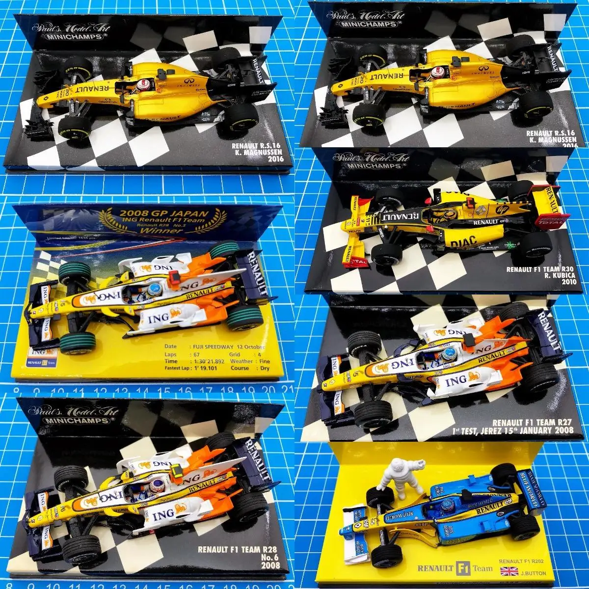 Minichamps 1:43 F1 RS16 R202 R27 R28 R30 Edição Limitada de Simulação em Resina e Metal, Modelo de Carro Estático, Brinquedo, Presente