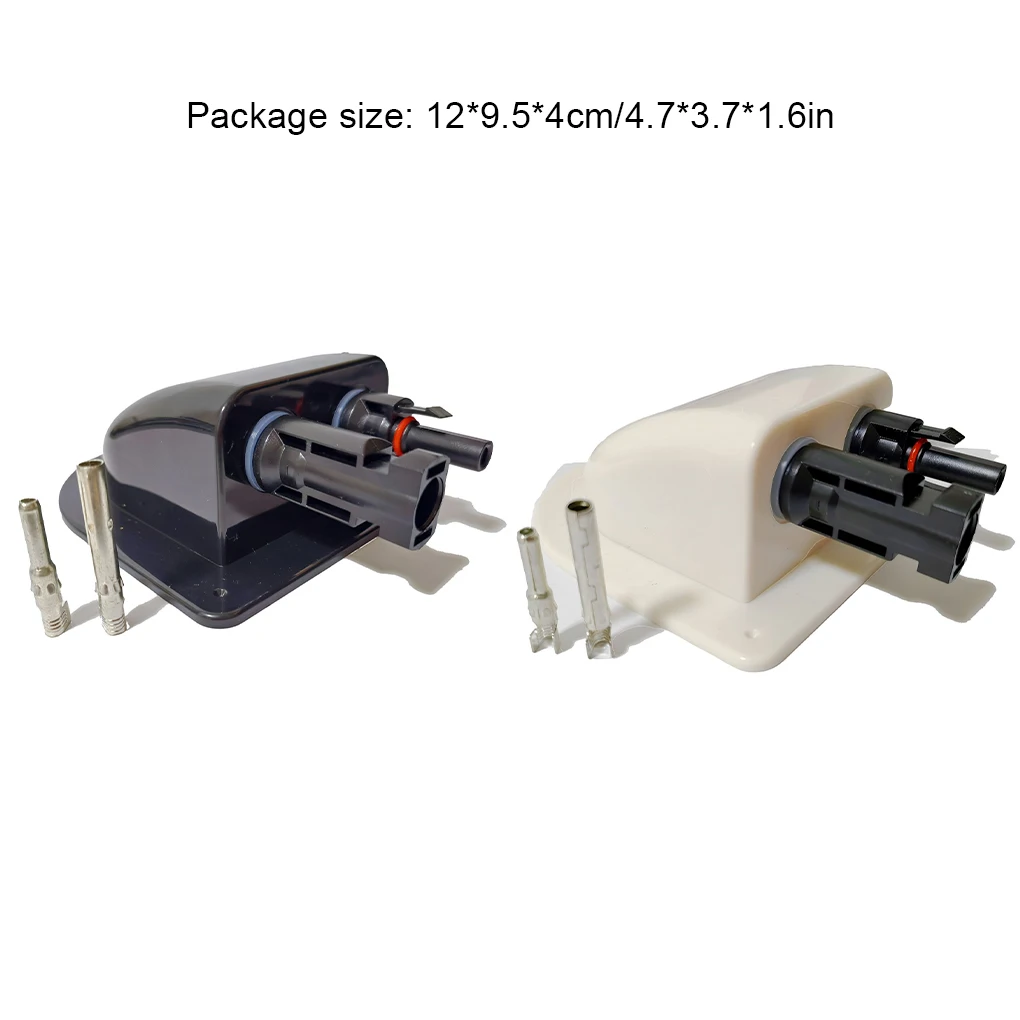 Solar Panel Double Hole Wire Cable Entry Waterproof Gland Sealing Box Curved Cable Connector For RV Caravan Motorhome Boat