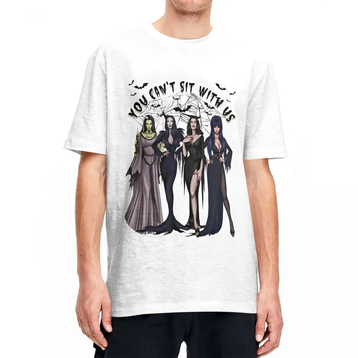 E-Elviraed عشيقة الظلام تي شيرت شاطئ فيلم الرعب Y2K مضحك تي شيرت القطن التي شيرت للرجال قصيرة الأكمام ملابس كاجوال #1