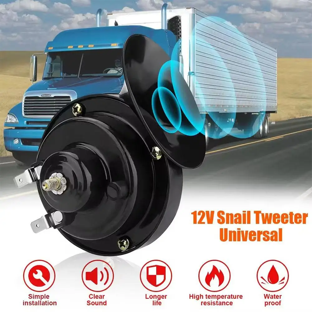 

1pcs Universal Loud Car Horn 12V Electric Snail Train Horn Super Loud Waterproof Horns Siren For Motorcycle Car Truck SUV Boat