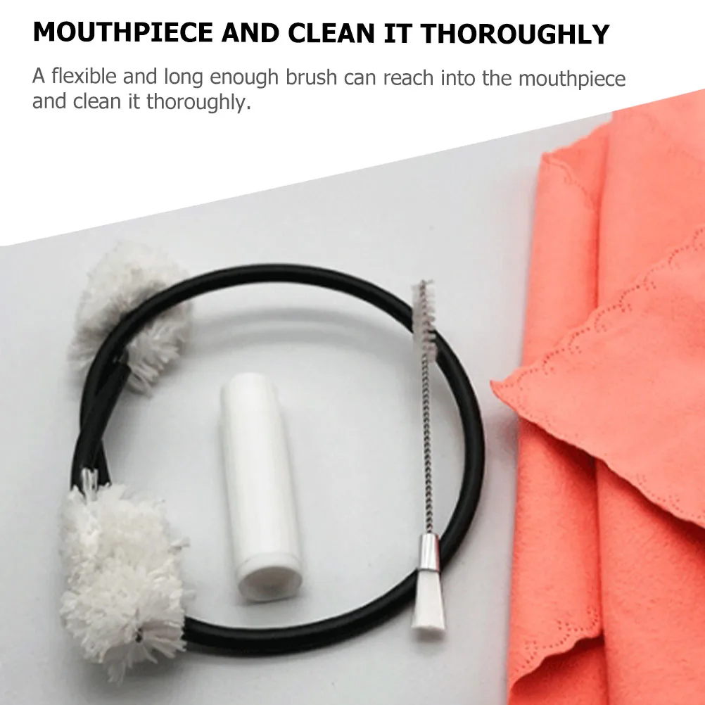 

Flute Cleaning Kit Premium Mouthpiece Cleaner Sound Hole Brush Sax Cloth Double-sided Fleece Supply