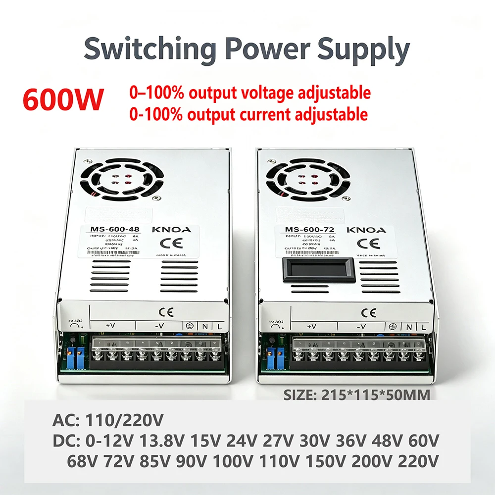 Digitalanzeige Einstellbar 500W 600W 1000W 1500W Netzteil 0-12V 24V 36V 48V 60V 72V 85V 90V 110V 150V 200V Ac zu Dc Smps – Detail 16