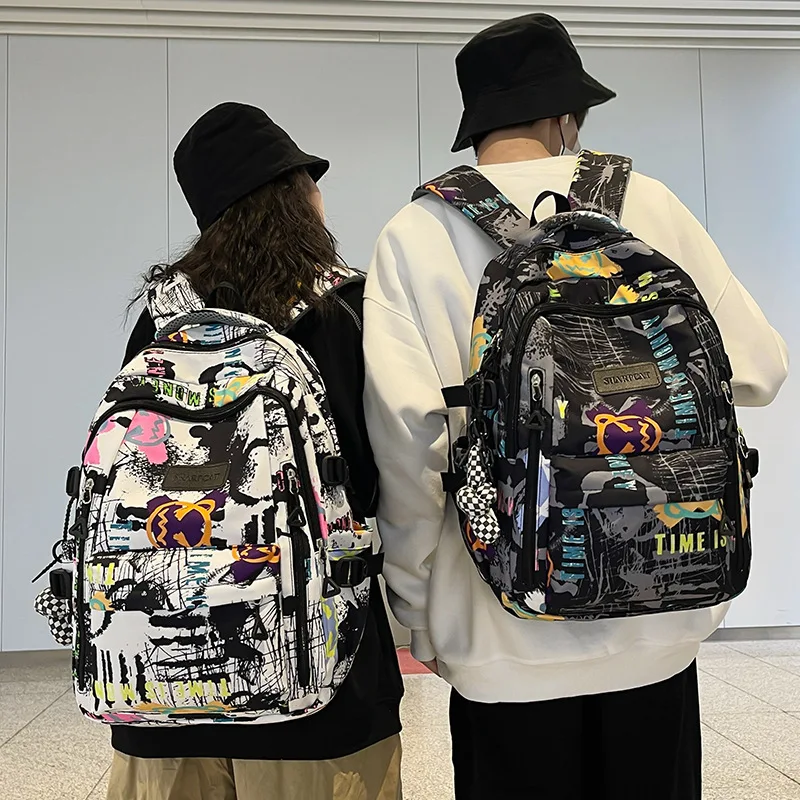 

Personalized Graffiti Trendy Cool High School Student Middle School Student Backpack Male College