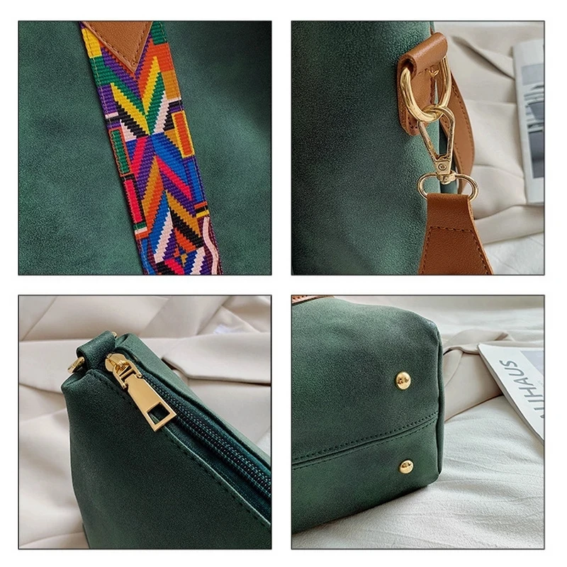 Jamhoo Vintage Totes Bags allarga la cinghia borse da donna di grande capacità borsa a tracolla in PU da donna Totes giornalieri retrò femminili