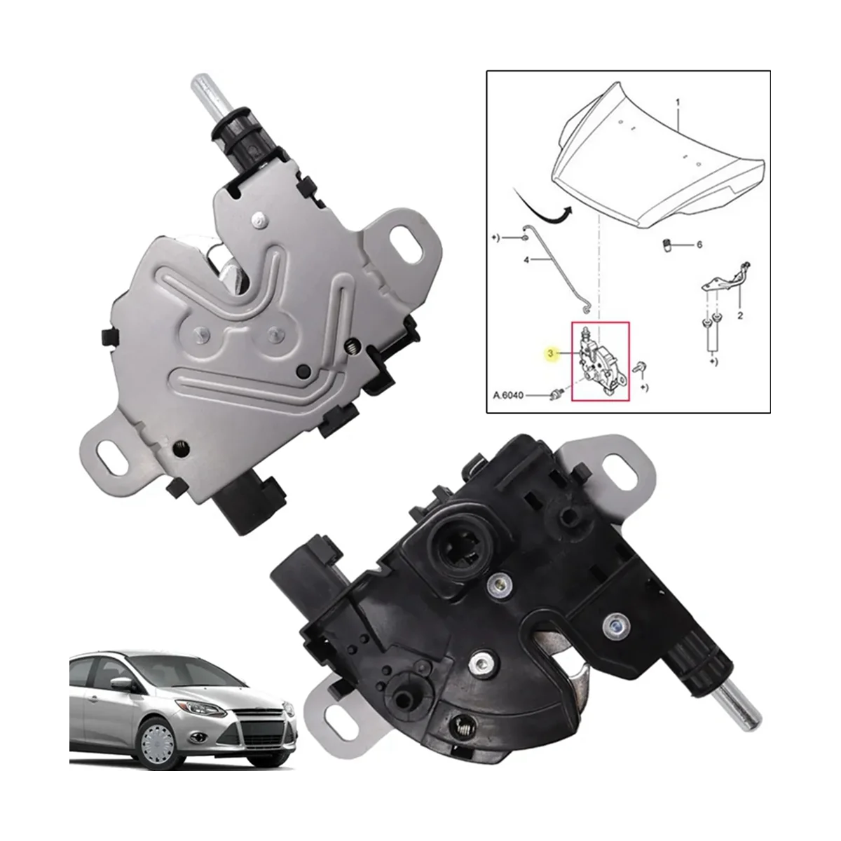 

Engine Bonnet Hood Lock for Ford Focus MK2 C-Max Kuga Focus C-Max Head Cover Lock Machine 3M5116700AC 3M5116700BC