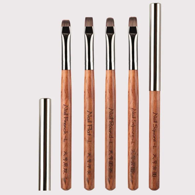 サンダルウッドハンドル ネイルアートペンブラシ カラーリングペン 大型スクエアラウンドライトセラピーペン ハロペン ネイル描画ペン フラワーペン