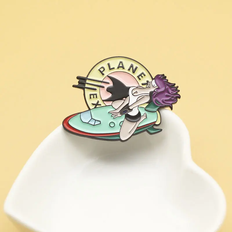 Creative Cartoon Character Metal Brooch Personality Trend Enamel Badge Fashion Coat Hat Backpack Decoration Lapel Pins Gift image 5