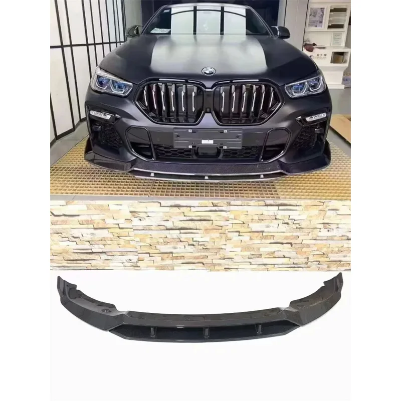 

For BMW F85 F86 X5M X6M ReaI Carbon Fiber Front Lip Front Bumper Lower Lip Under Spoiler Splitter Body Kit