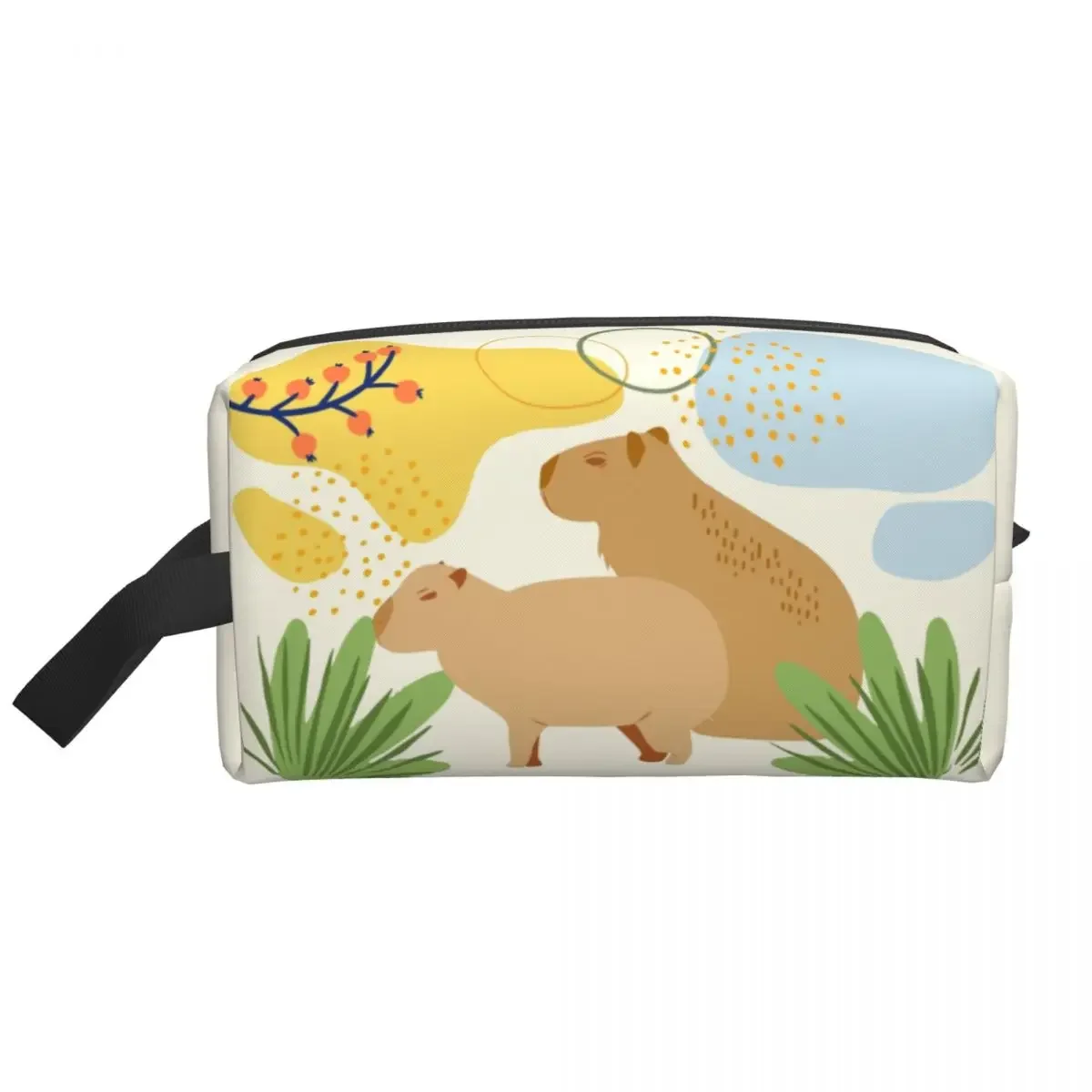 Capybara-Trousse à cosmétiques abstraite et minimaliste pour femme, trousse de maquillage, trousses de toilette de grande capacité, rangement de beauté, mode